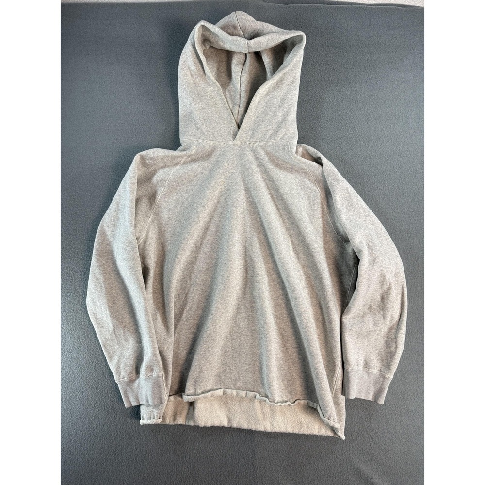 Bonobos Mens M Gray Fleece Pullover Hoodie Slim Fit Raw Hem Raglan Sleeve 3036